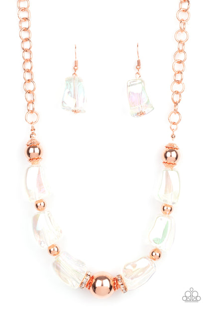 Iridescently Ice Queen - copper - Paparazzi necklace