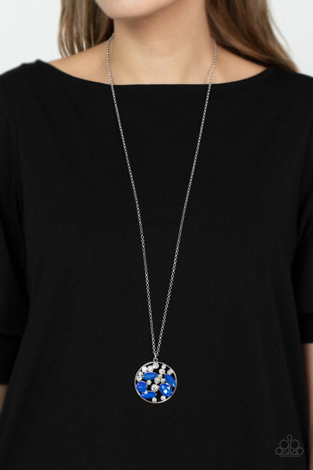 Iridescently Influential - blue - Paparazzi necklace