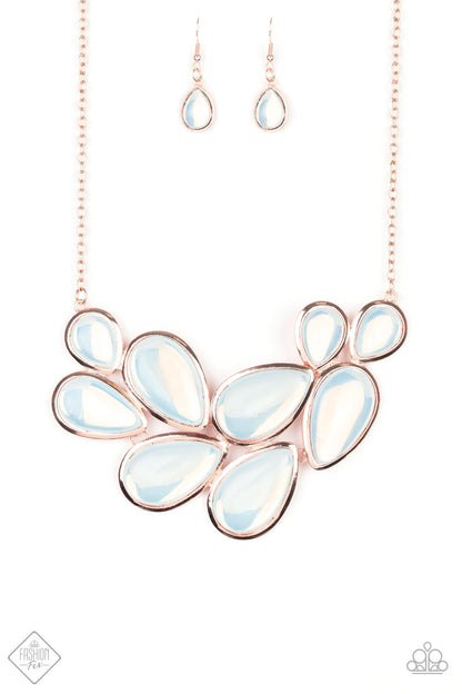 Iridescently Irresistible - rose gold - Paparazzi necklace