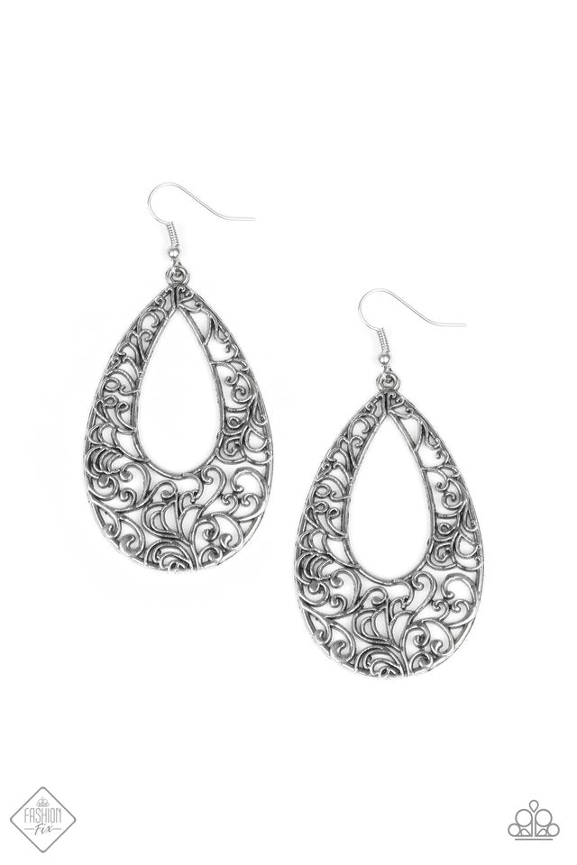 Iridescently Ivy - silver - Paparazzi earrings