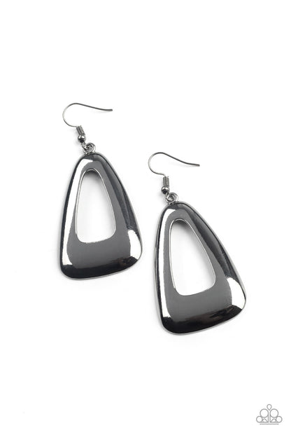 Irresistibly Industrial - black - Paparazzi earrings