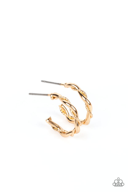 Irresistibly Intertwined - gold - Paparazzi earrings