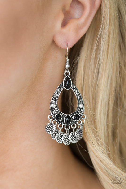 Island Escapade - black - Paparazzi earrings