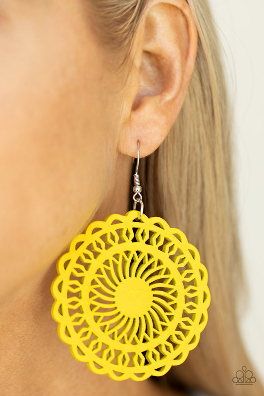 Island Sun - yellow - Paparazzi earrings