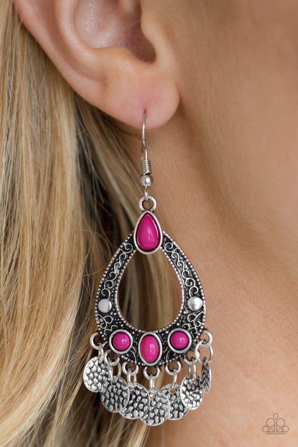 Island Escapade - pink - Paparazzi earrings