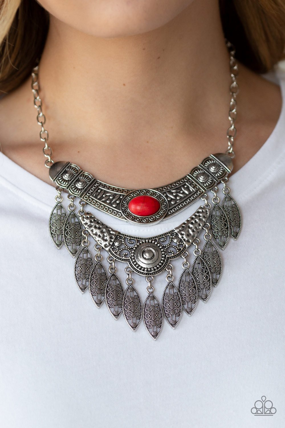 Island Queen-red-Paparazzi necklace