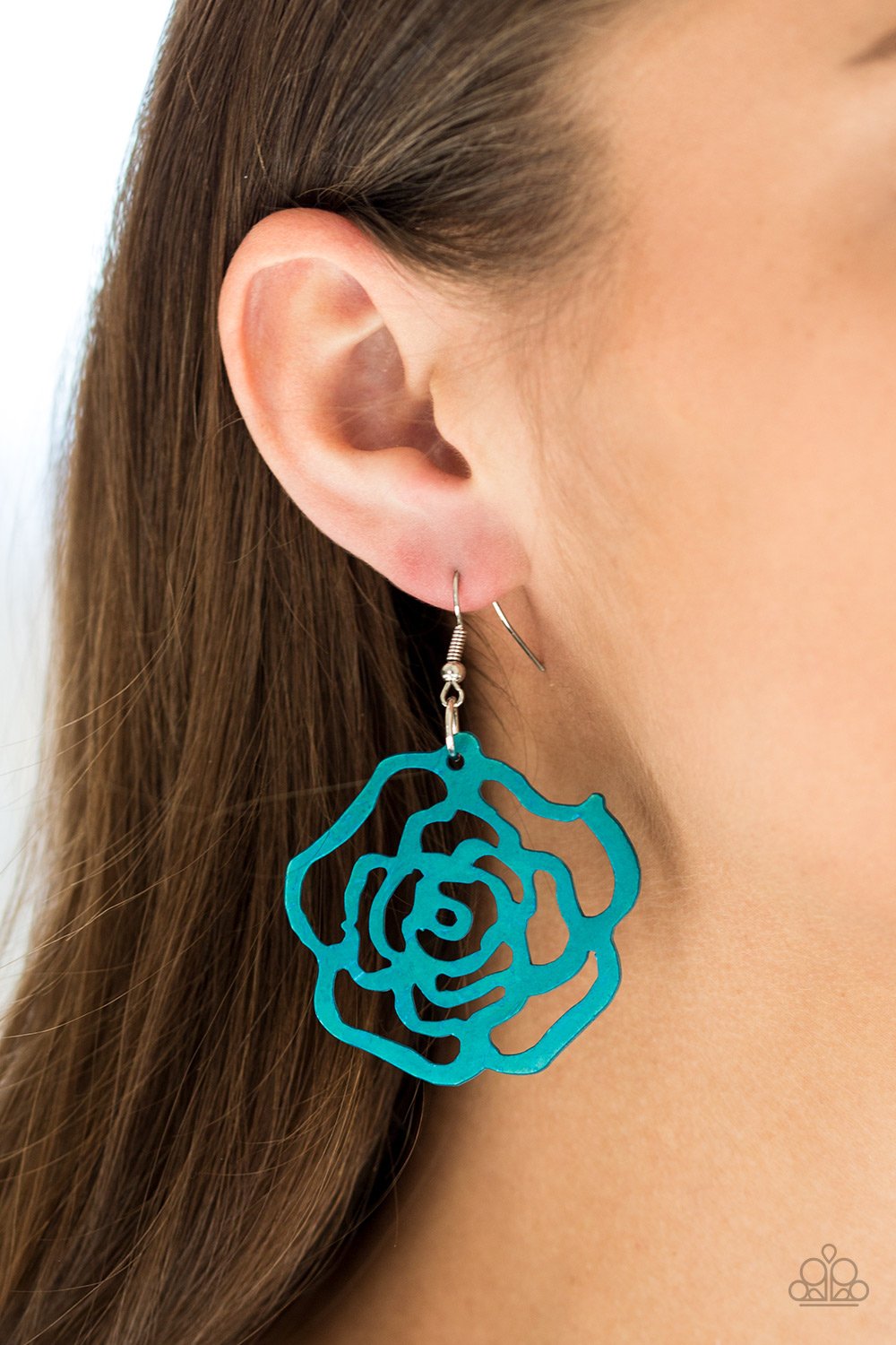 Island Rose-blue-Paparazzi earrings