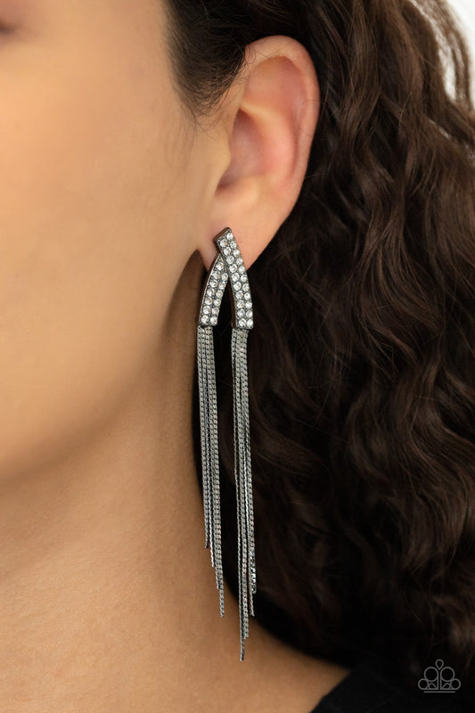 It Takes Two To TASSEL - black - Paparazzi earrings