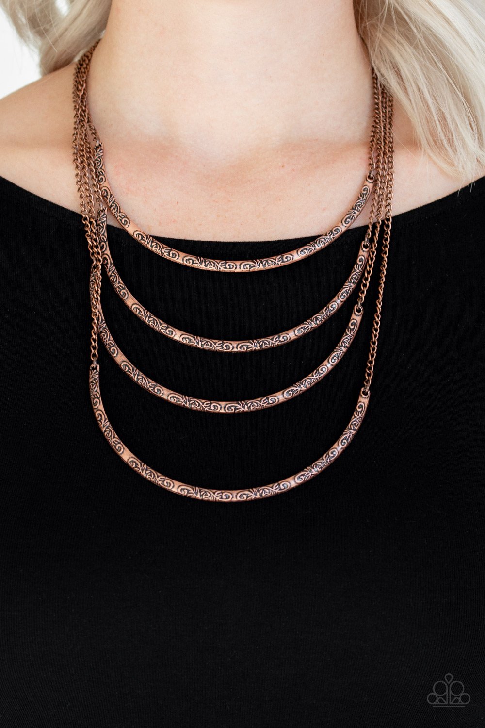 It Will Be Over MOON-copper-Paparazzi necklace