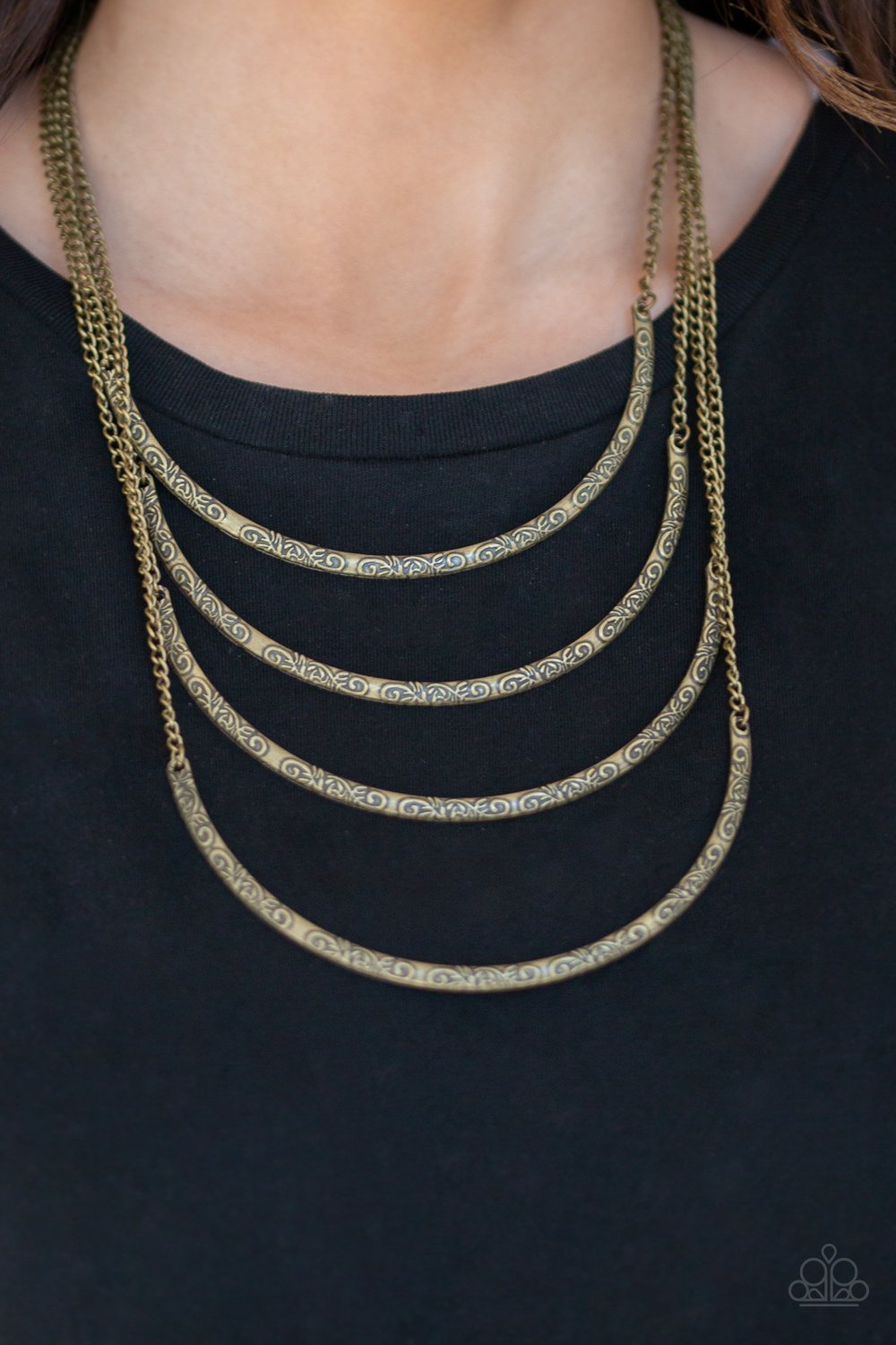 It Will Be Over Moon-brass-Paparazzi necklace