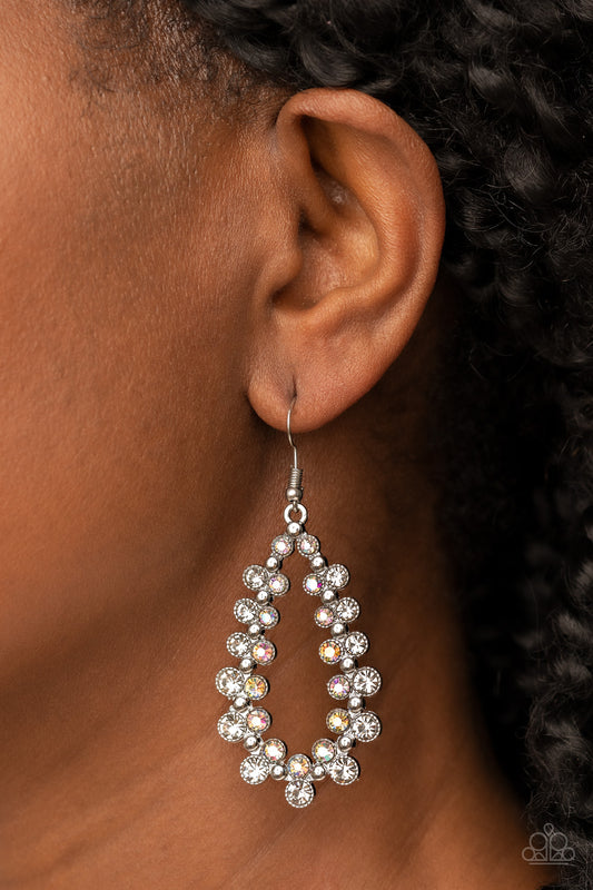 ​It's About to GLOW Down - white - Paparazzi earrings