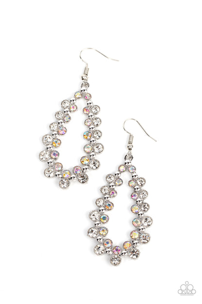 ​It's About to GLOW Down - white - Paparazzi earrings