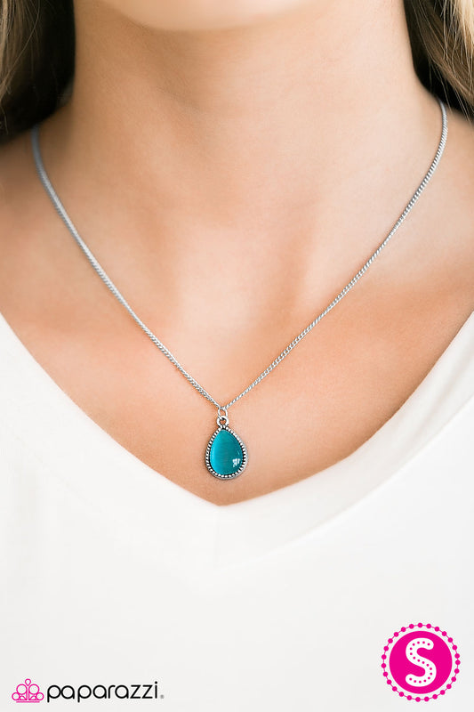 Its Raining GEMS - Blue - Paparazzi necklace