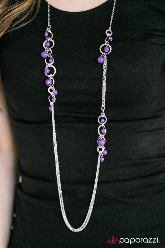 Its Summer Somewhere - Purple - Paparazzi necklace