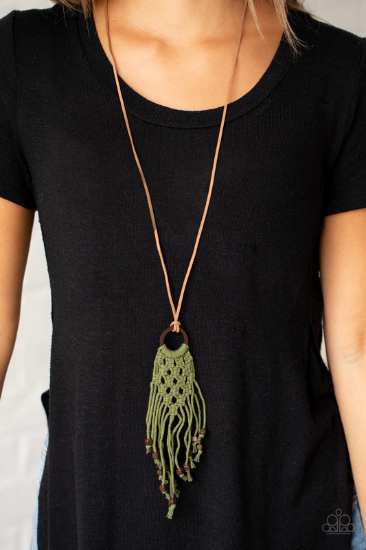 Its Beyond MACRAME! - green - Paparazzi necklace