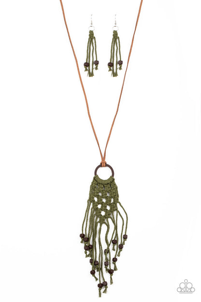Its Beyond MACRAME! - green - Paparazzi necklace