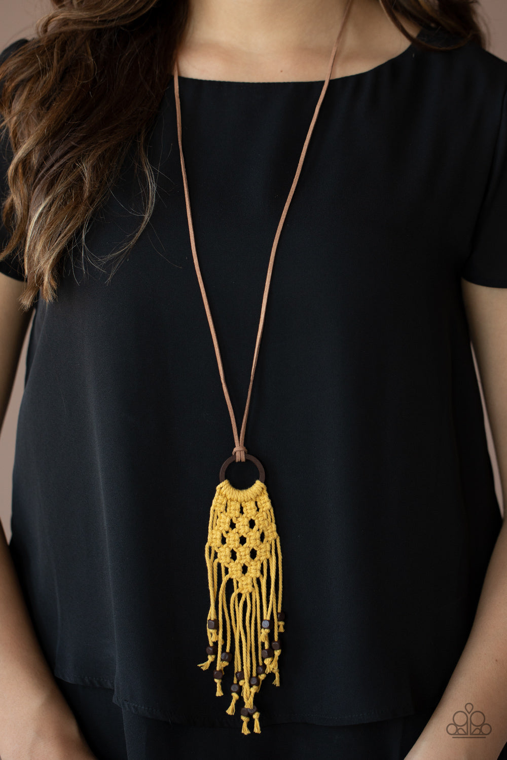 Its Beyond MACRAME! - yellow - Paparazzi necklace