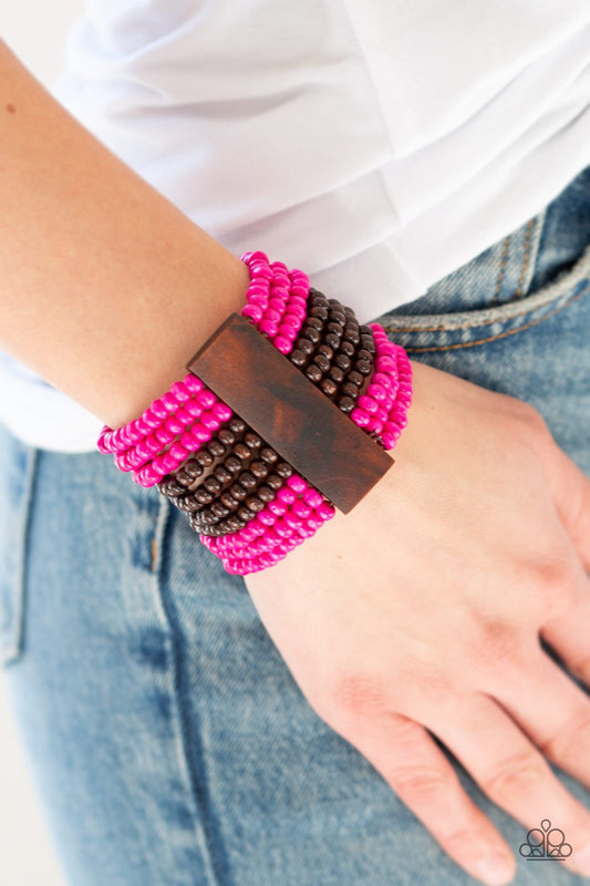 Jamaican Me Jam-pink-Paparazzi bracelet