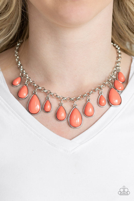 Jaw Dropping Diva-orange-Paparazzi necklace