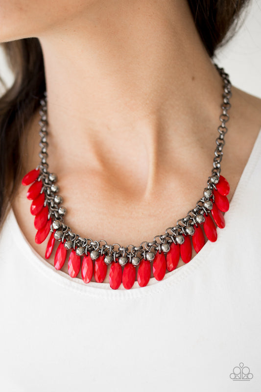 Jersey Shore - red - Paparazzi necklace
