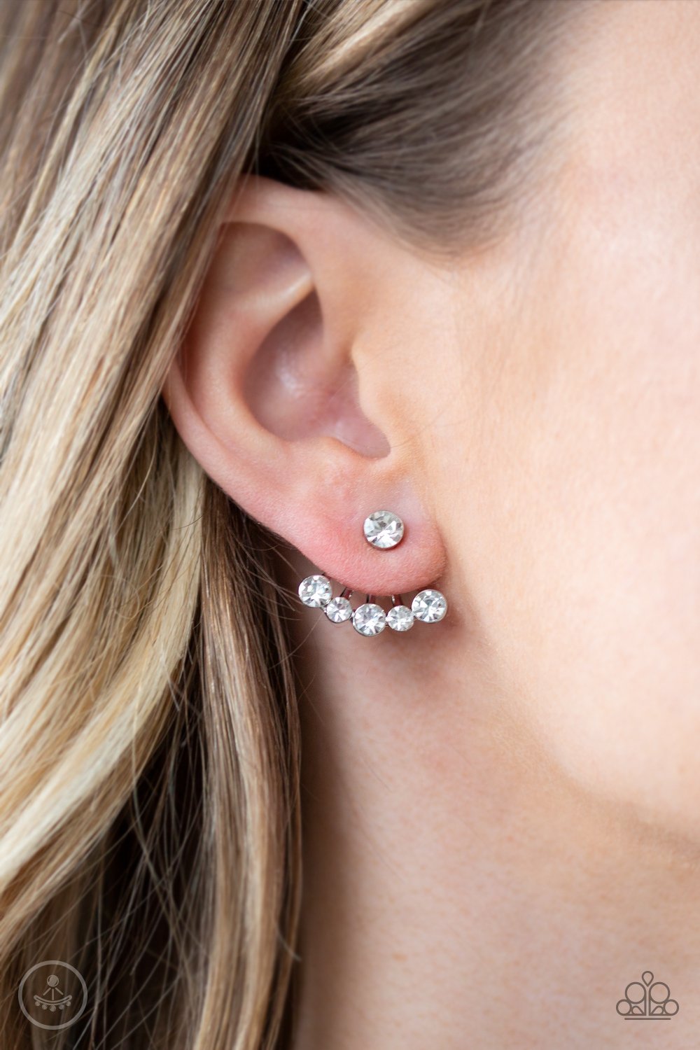 Jeweled Jubilee-white-Paparazzi earrings