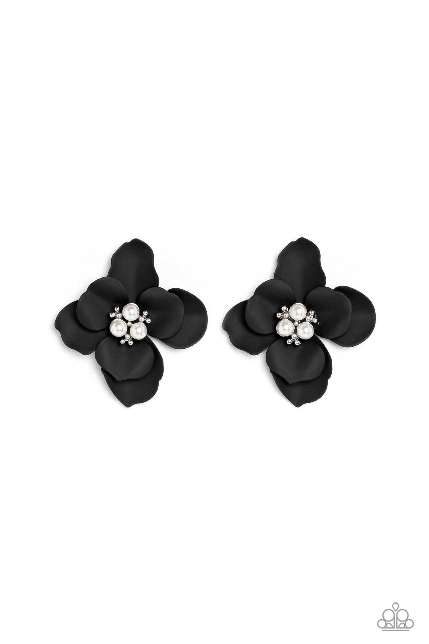 Jovial Jasmine - black - Paparazzi earrings