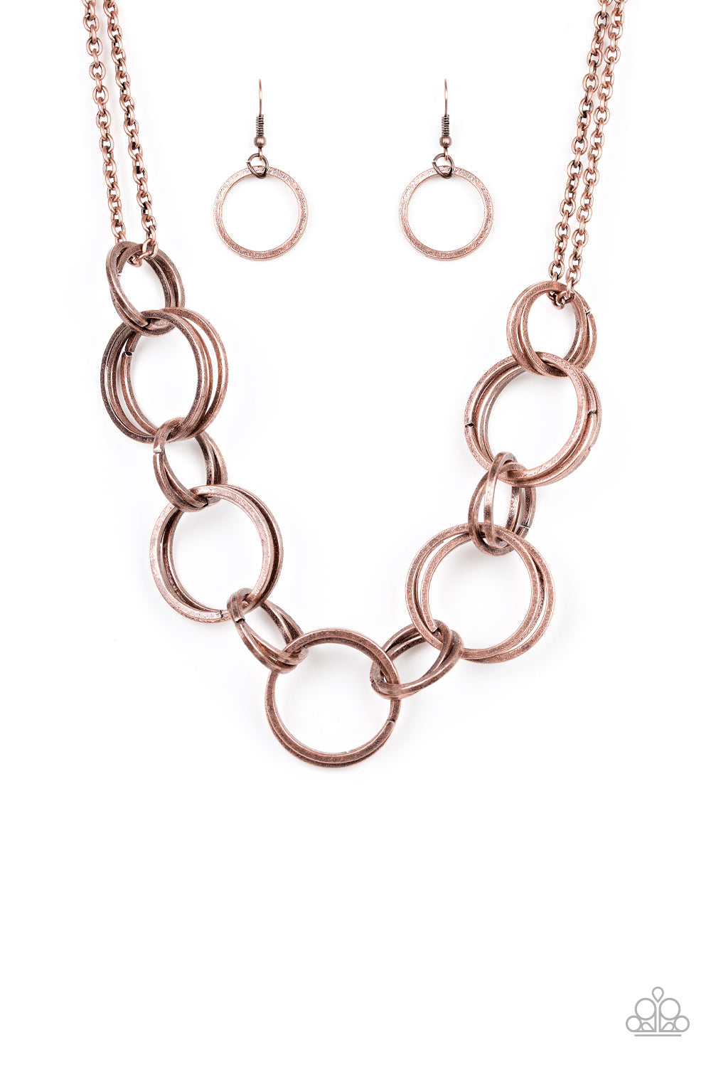 Jump Into the Ring - copper - Paparazzi necklace