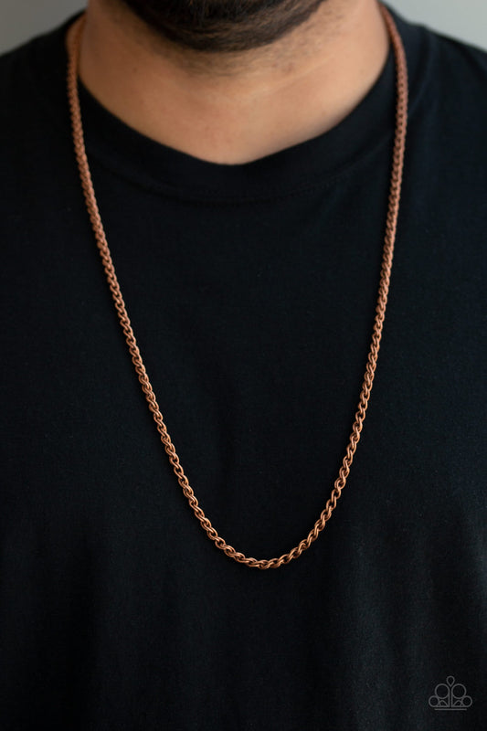 Jump Street - copper - Paparazzi mens necklace