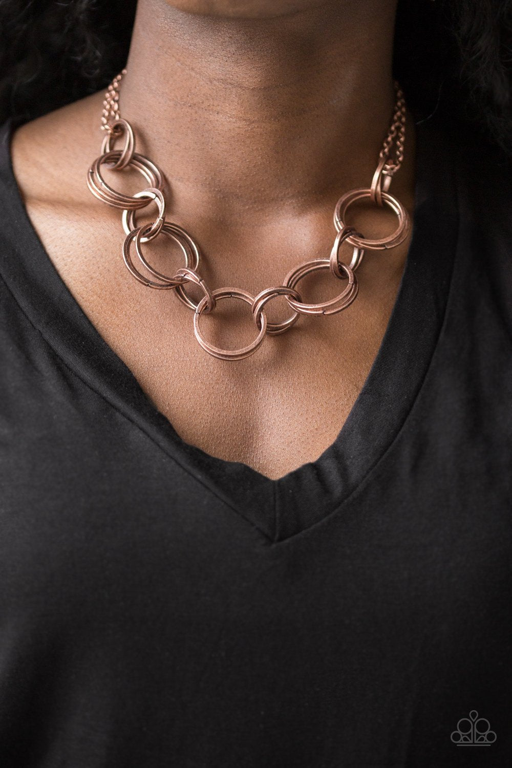 Jump Into the Ring-copper-Paparazzi necklace