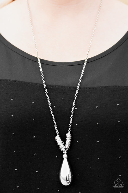 Just A Drop - Silver - Paparazzi necklace