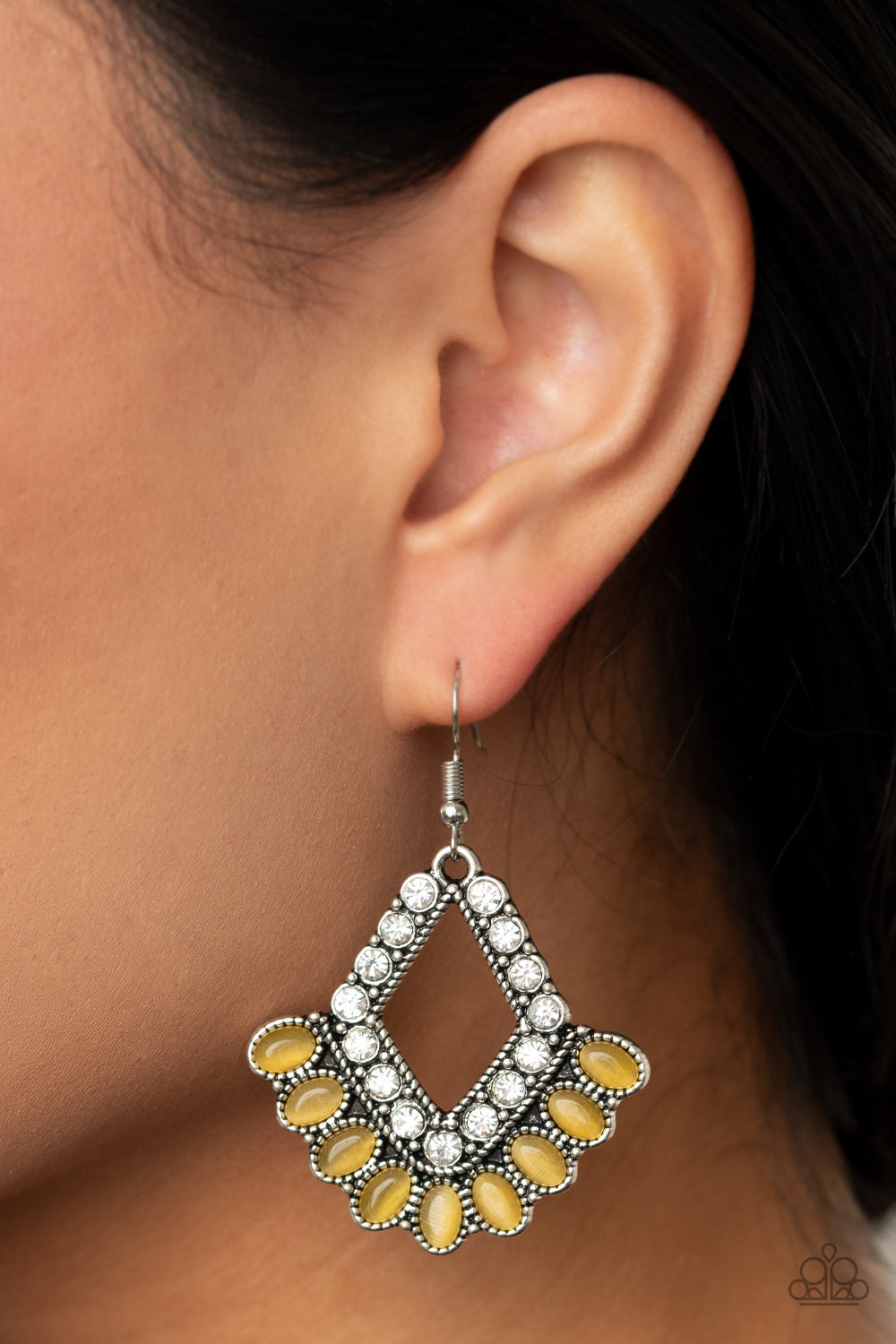 Just BEAM Happy - yellow - Paparazzi earrings