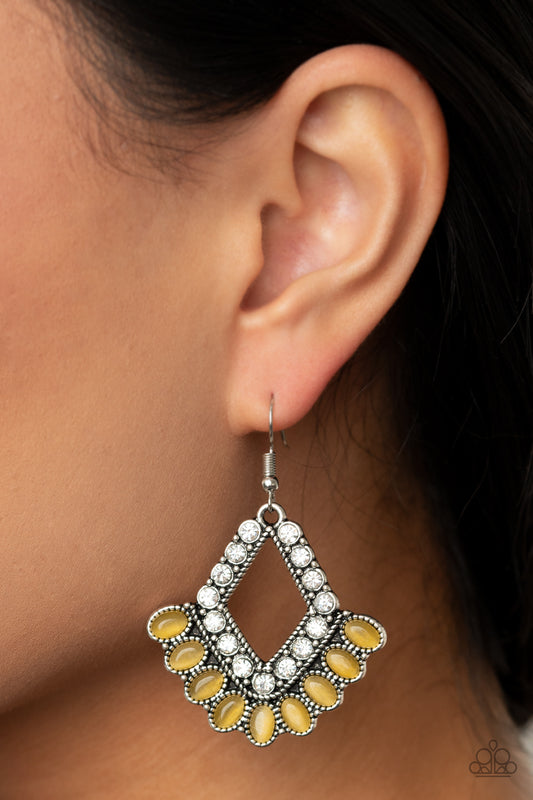 Just BEAM Happy - yellow - Paparazzi earrings