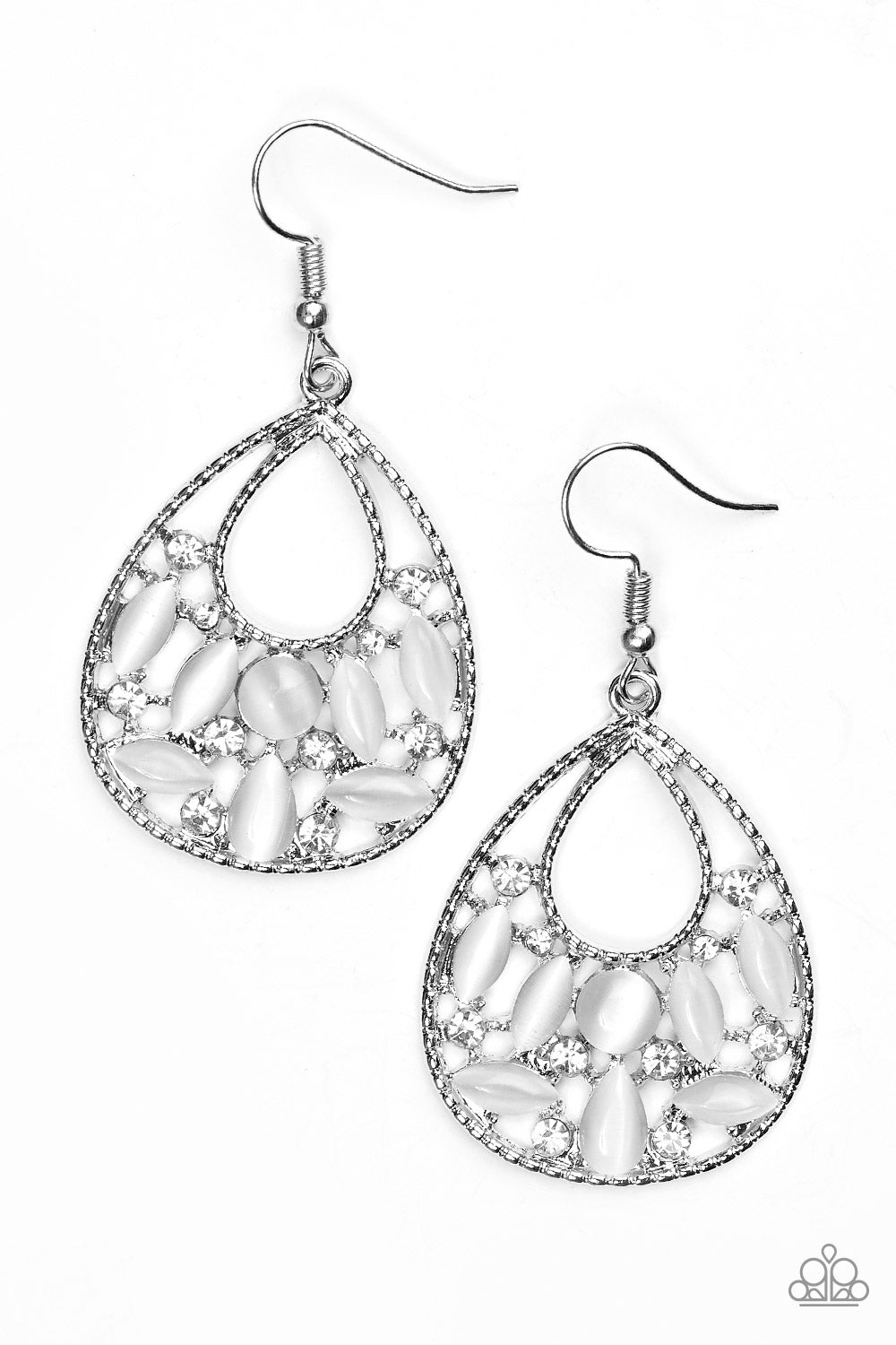 Just DEWing My Thing - white - Paparazzi earrings