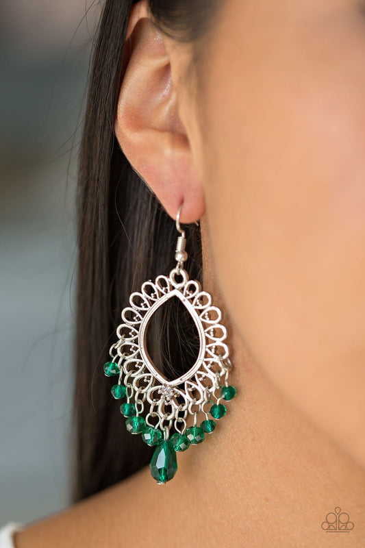 Just Say NOIR - green - Paparazzi earrings