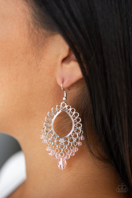 Just Say NOIR - pink - Paparazzi earrings