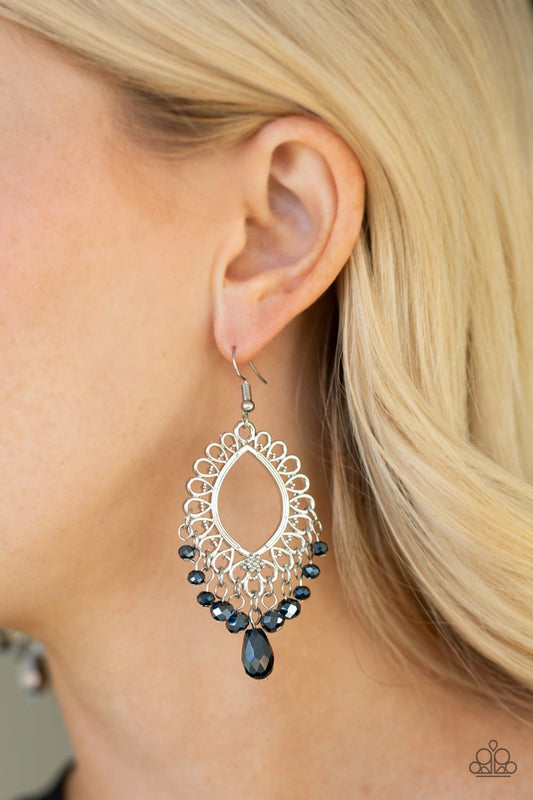 Just Say Noir-blue-Paparazzi earrings