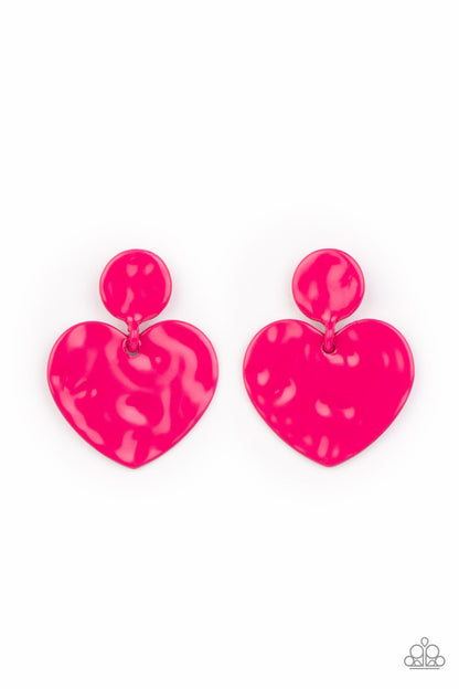 Just a Little Crush - pink - Paparazzi earrings