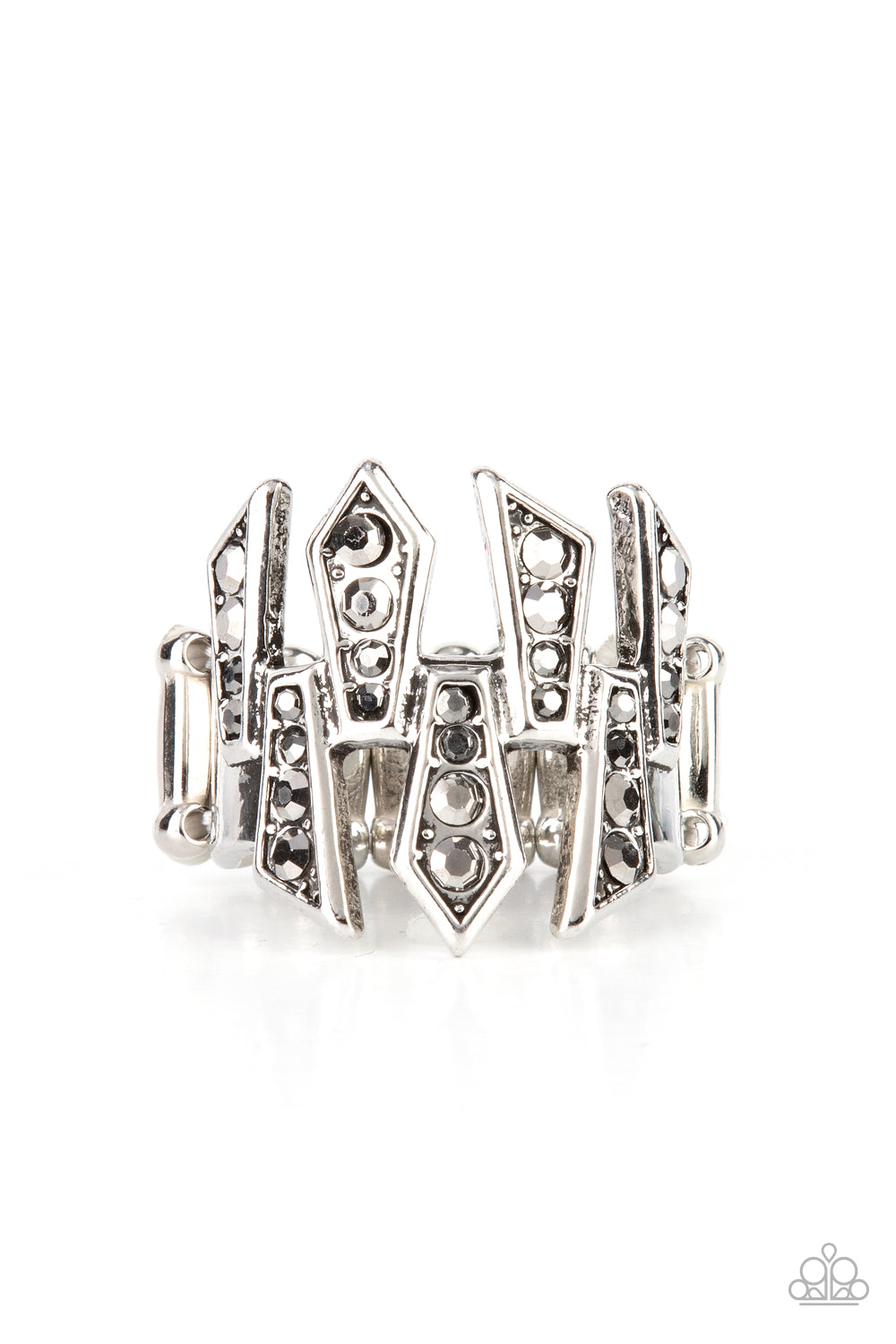 Juxtaposed Jewels - silver - Paparazzi ring