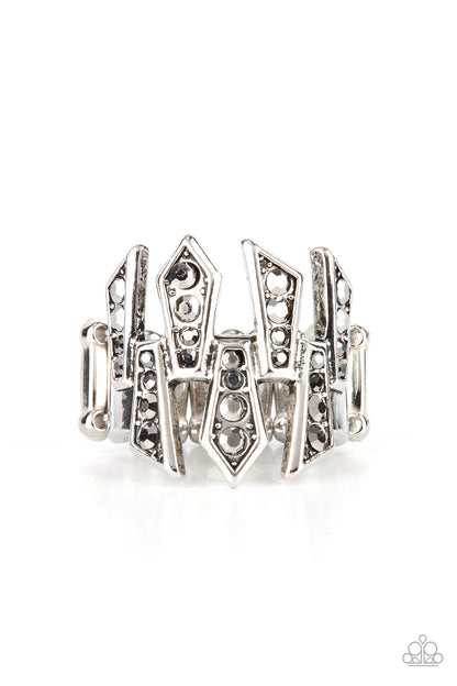 Juxtaposed Jewels - silver - Paparazzi ring