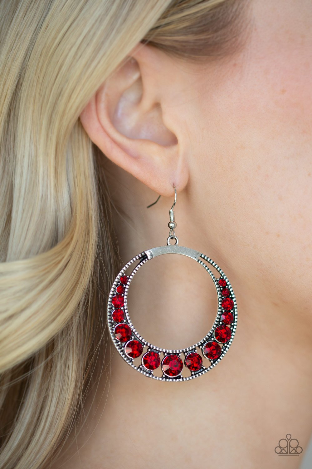 Ka-POW Dazzle-red-Paparazzi earrings