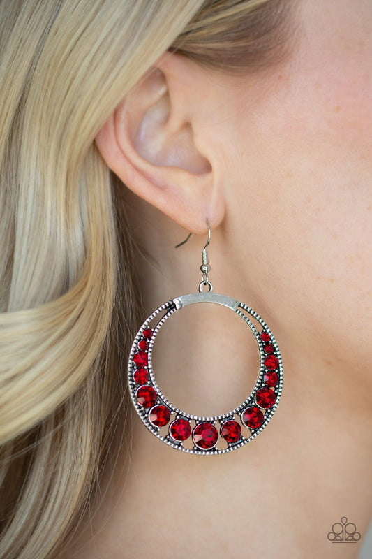Ka-POW Dazzle-red-Paparazzi earrings