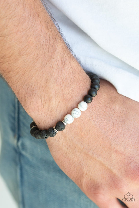 Karma-white-Paparazzi mens bracelet