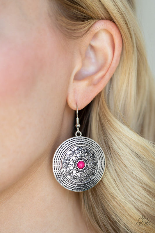 Karma Drama-pink-Paparazzi earrings