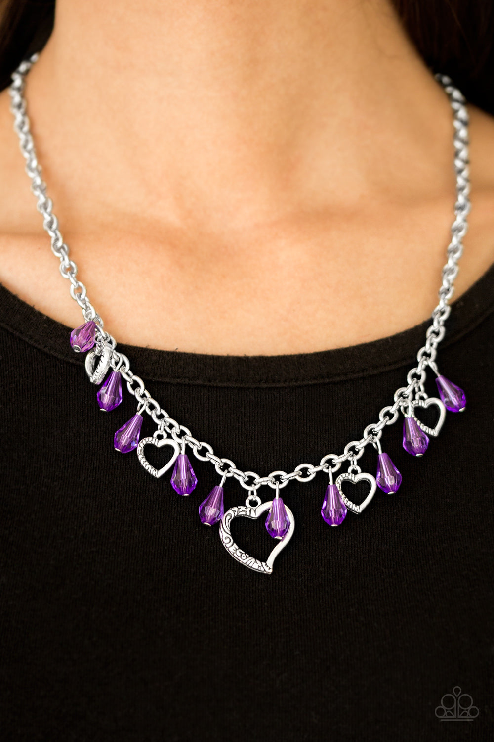 Keep Me in Your Heart - purple - Paparazzi necklace