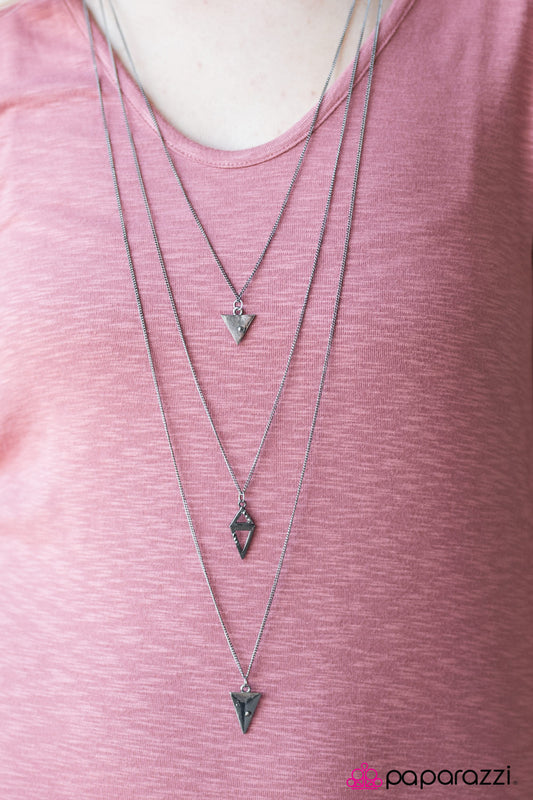 Keep On TRI-ing - Black - Paparazzi necklace