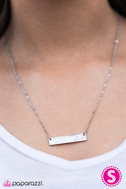 Keep Smiling - White - Paparazzi necklace