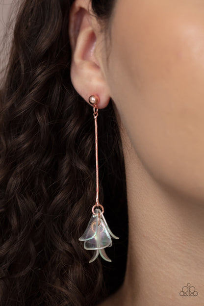 Keep Them In Suspense - copper - Paparazzi earrings