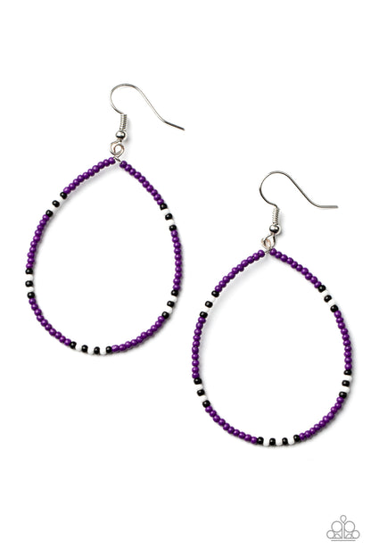 Keep Up The Good BEADWORK - purple - Paparazzi earrings