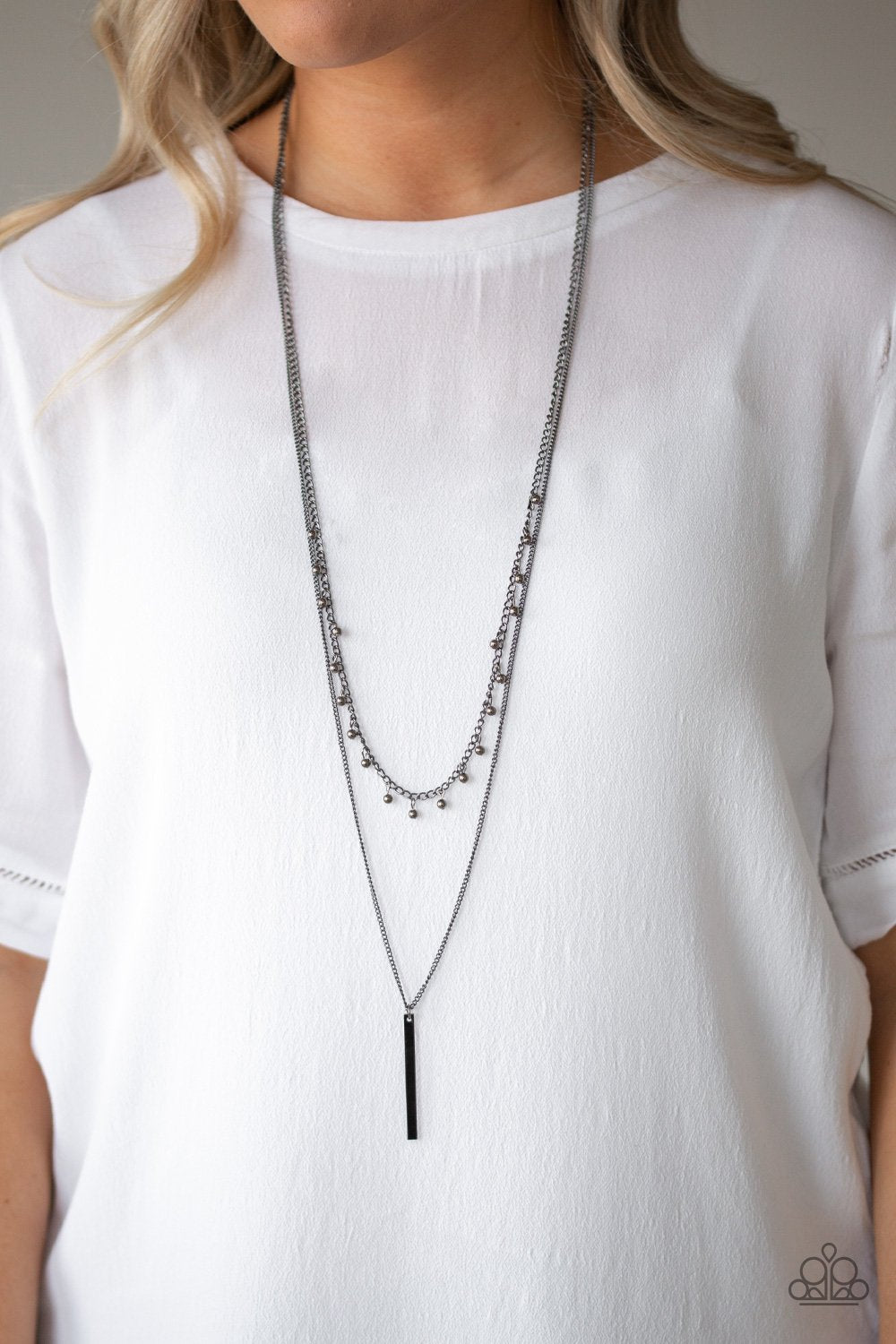 Keep Your Eye On The Pendulum-black-Paparazzi necklace