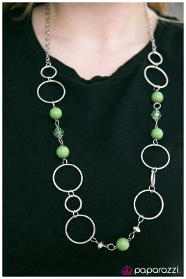 Keeping Up With The Joneses - Green - Paparazzi necklace